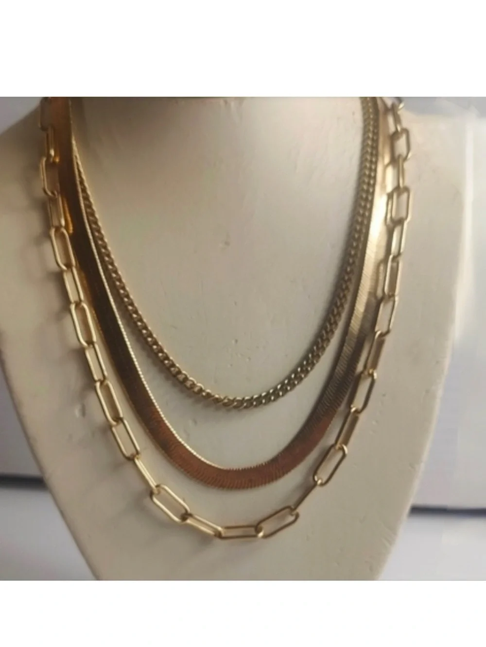 Chico's Gold Layered Chain Necklace Set
